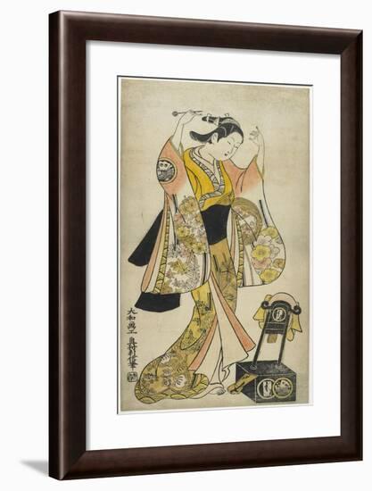 Sanjo Kantaro II as Yaoya Oshichi, 1718-Okumura Toshinobu-Framed Giclee Print