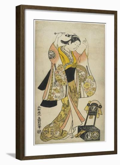 Sanjo Kantaro II as Yaoya Oshichi, 1718-Okumura Toshinobu-Framed Giclee Print