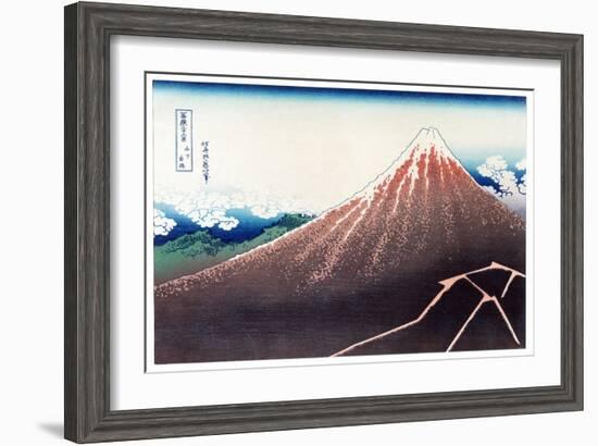 Sanka Haku from 36 views of Mount Fuji, pub. c.1890-Katsushika Hokusai-Framed Giclee Print