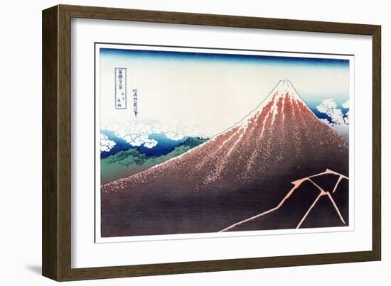 Sanka Haku from 36 views of Mount Fuji, pub. c.1890-Katsushika Hokusai-Framed Giclee Print