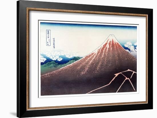 Sanka Haku from 36 views of Mount Fuji, pub. c.1890-Katsushika Hokusai-Framed Giclee Print