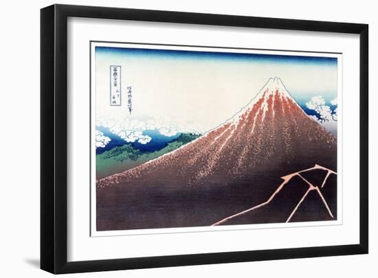 Sanka Haku from 36 views of Mount Fuji, pub. c.1890-Katsushika Hokusai-Framed Giclee Print