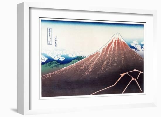 Sanka Haku from 36 views of Mount Fuji, pub. c.1890-Katsushika Hokusai-Framed Giclee Print