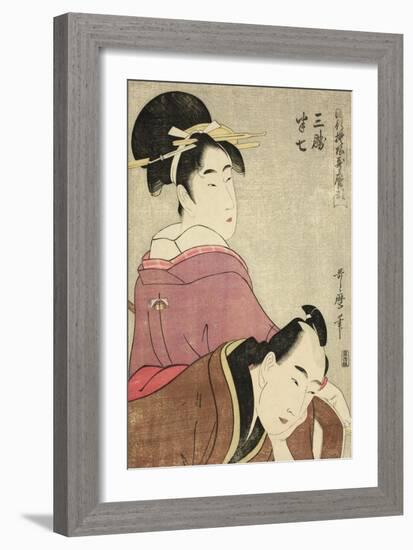 Sankatsu and Hanshichi, from the Series Fashionable Patterns in Utamaro Style, C.1798-99-Kitagawa Utamaro-Framed Giclee Print