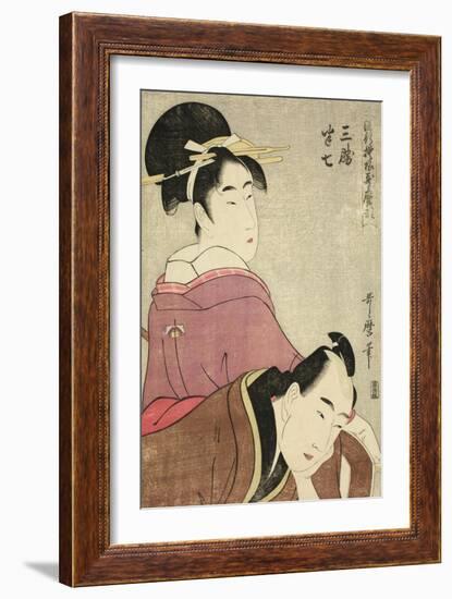 Sankatsu and Hanshichi, from the Series Fashionable Patterns in Utamaro Style, C.1798-99-Kitagawa Utamaro-Framed Giclee Print