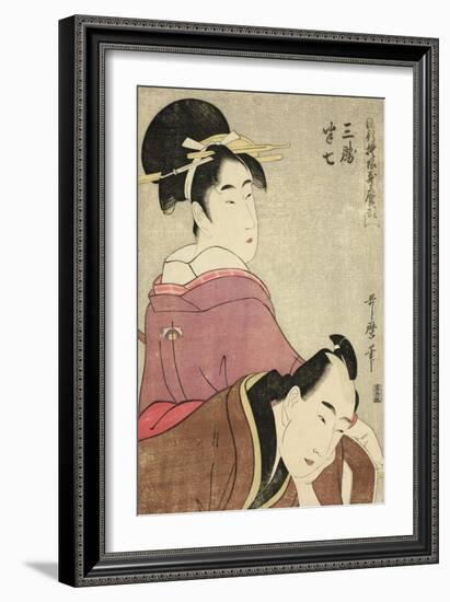 Sankatsu and Hanshichi, from the Series Fashionable Patterns in Utamaro Style, C.1798-99-Kitagawa Utamaro-Framed Giclee Print