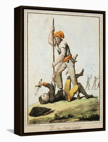 Sans-Culotte Killing One of King's Guards, French Revolution, France-null-Framed Premier Image Canvas