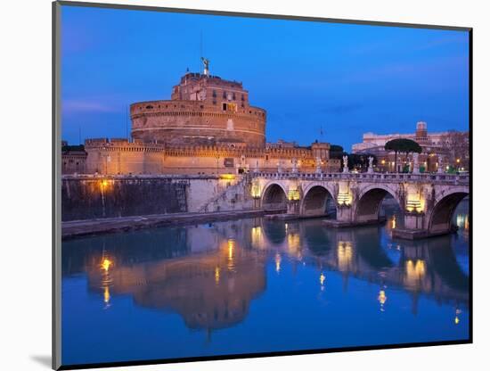 Sant'Angelo Bridge and Castel Sant'Angelo at night-Sylvain Sonnet-Mounted Photographic Print