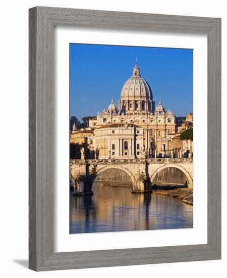 Sant'Angelo Bridge and St. Peter's Basilica-Sylvain Sonnet-Framed Photographic Print