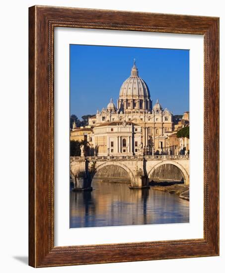 Sant'Angelo Bridge and St. Peter's Basilica-Sylvain Sonnet-Framed Photographic Print