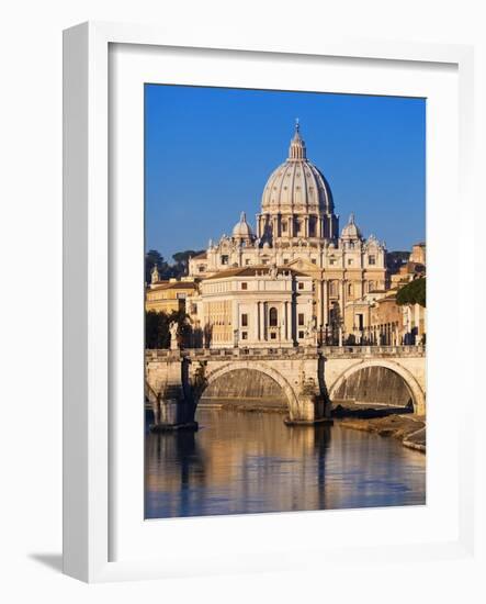 Sant'Angelo Bridge and St. Peter's Basilica-Sylvain Sonnet-Framed Photographic Print