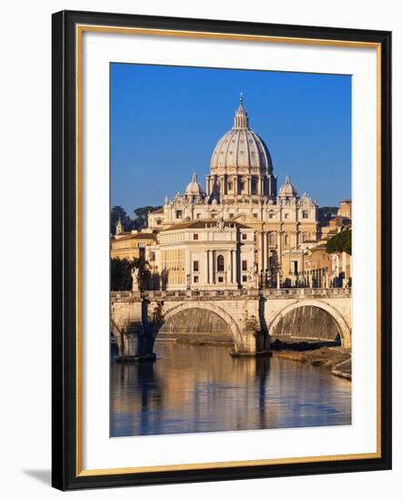 Sant'Angelo Bridge and St. Peter's Basilica-Sylvain Sonnet-Framed Photographic Print