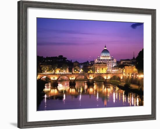 Sant'Angelo Bridge over Tiber River-Dennis Degnan-Framed Photographic Print