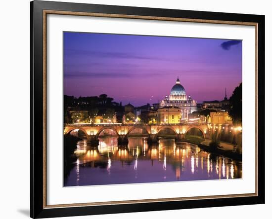 Sant'Angelo Bridge over Tiber River-Dennis Degnan-Framed Photographic Print