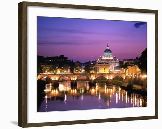 Sant'Angelo Bridge over Tiber River-Dennis Degnan-Framed Photographic Print