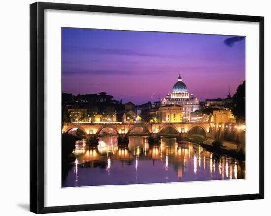 Sant'Angelo Bridge over Tiber River-Dennis Degnan-Framed Photographic Print