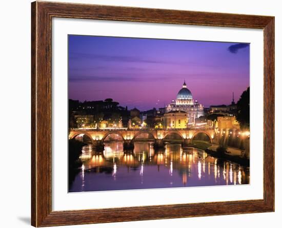 Sant'Angelo Bridge over Tiber River-Dennis Degnan-Framed Photographic Print