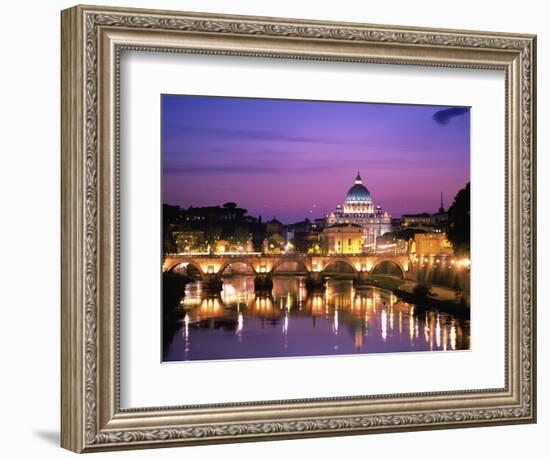 Sant'Angelo Bridge over Tiber River-Dennis Degnan-Framed Photographic Print