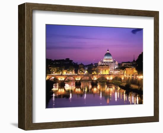 Sant'Angelo Bridge over Tiber River-Dennis Degnan-Framed Photographic Print