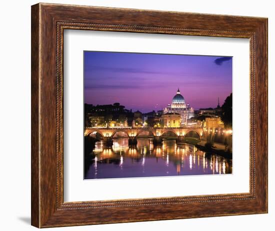 Sant'Angelo Bridge over Tiber River-Dennis Degnan-Framed Photographic Print