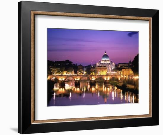 Sant'Angelo Bridge over Tiber River-Dennis Degnan-Framed Photographic Print