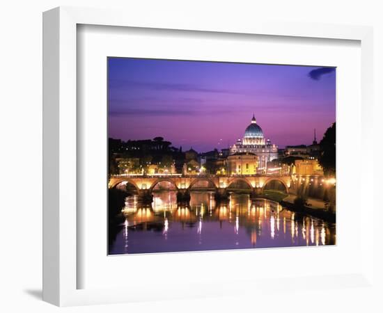 Sant'Angelo Bridge over Tiber River-Dennis Degnan-Framed Photographic Print