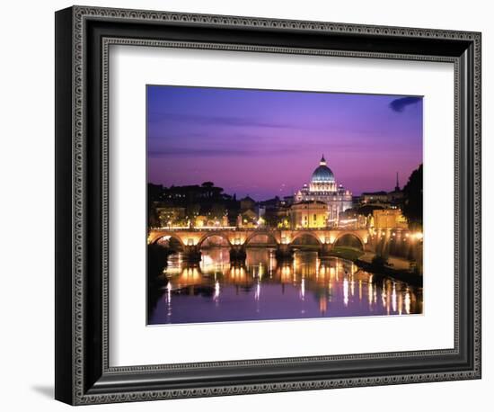 Sant'Angelo Bridge over Tiber River-Dennis Degnan-Framed Photographic Print