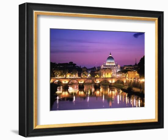 Sant'Angelo Bridge over Tiber River-Dennis Degnan-Framed Photographic Print