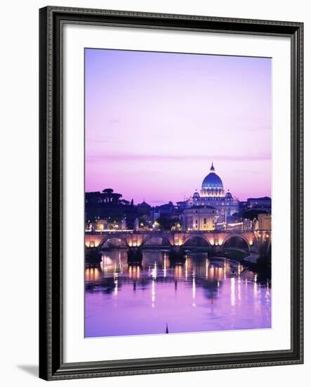 Sant'Angelo Bridge over Tiber River-Dennis Degnan-Framed Photographic Print