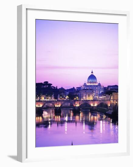 Sant'Angelo Bridge over Tiber River-Dennis Degnan-Framed Photographic Print