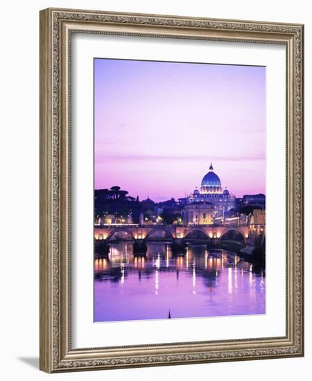 Sant'Angelo Bridge over Tiber River-Dennis Degnan-Framed Photographic Print