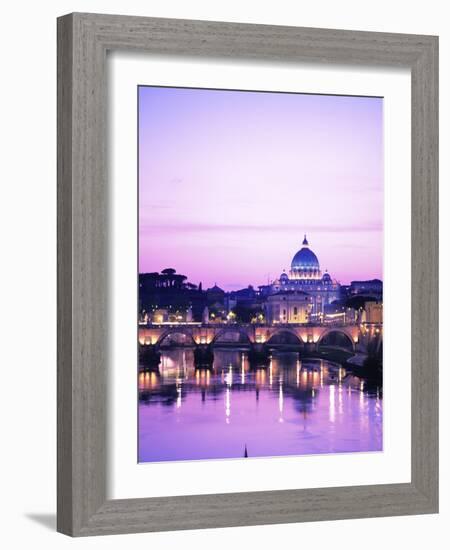 Sant'Angelo Bridge over Tiber River-Dennis Degnan-Framed Photographic Print