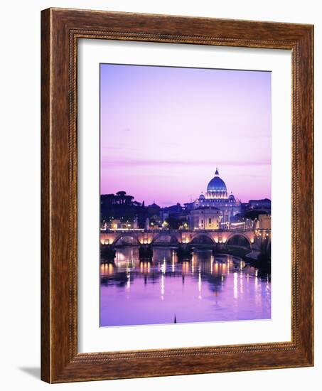 Sant'Angelo Bridge over Tiber River-Dennis Degnan-Framed Photographic Print