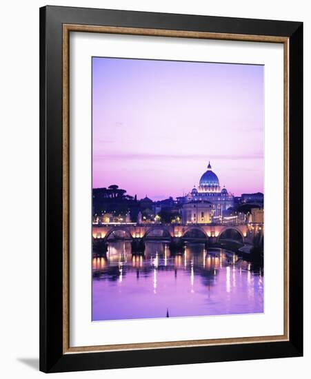 Sant'Angelo Bridge over Tiber River-Dennis Degnan-Framed Photographic Print