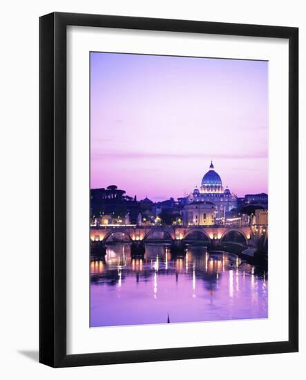 Sant'Angelo Bridge over Tiber River-Dennis Degnan-Framed Photographic Print