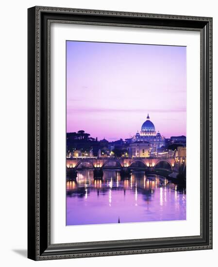 Sant'Angelo Bridge over Tiber River-Dennis Degnan-Framed Photographic Print