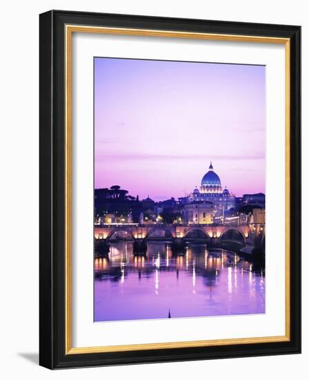 Sant'Angelo Bridge over Tiber River-Dennis Degnan-Framed Photographic Print