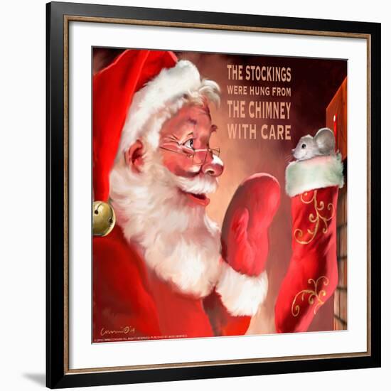 Santa 3 Stockings-Chris Consani-Framed Art Print