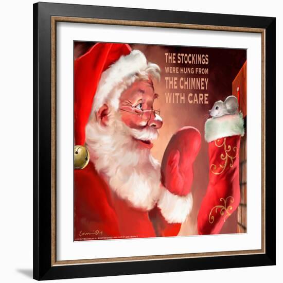 Santa 3 Stockings-Chris Consani-Framed Art Print