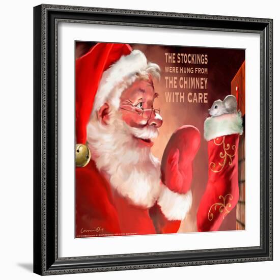 Santa 3 Stockings-Chris Consani-Framed Art Print