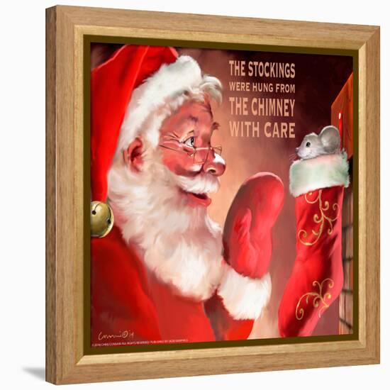 Santa 3 Stockings-Chris Consani-Framed Stretched Canvas