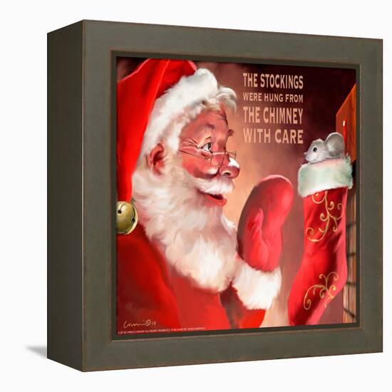 Santa 3 Stockings-Chris Consani-Framed Stretched Canvas