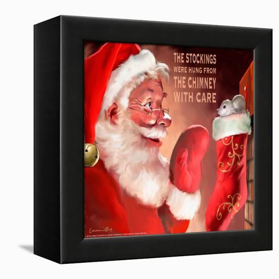 Santa 3 Stockings-Chris Consani-Framed Stretched Canvas