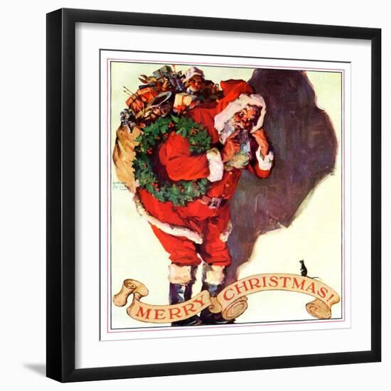 "Santa and Christmas Mouse,"December 1, 1933-William Meade Prince-Framed Giclee Print