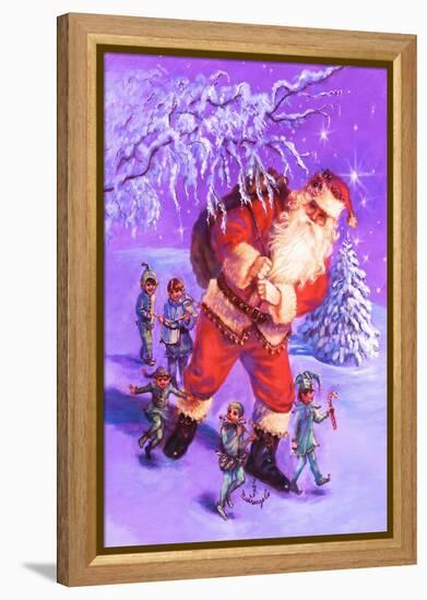 Santa and Elves-Judy Mastrangelo-Framed Premier Image Canvas