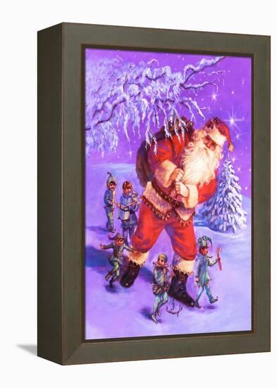 Santa and Elves-Judy Mastrangelo-Framed Premier Image Canvas