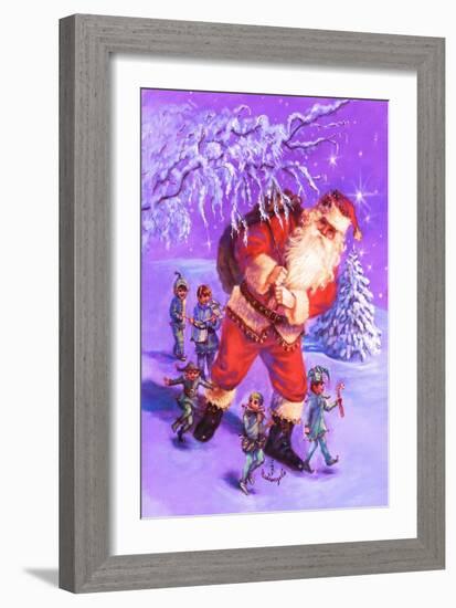 Santa and Elves-Judy Mastrangelo-Framed Giclee Print