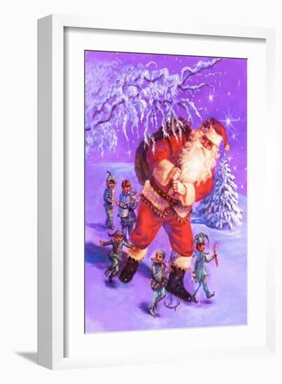 Santa and Elves-Judy Mastrangelo-Framed Giclee Print