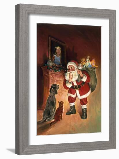 Santa and Family Pets-Hal Frenck-Framed Giclee Print