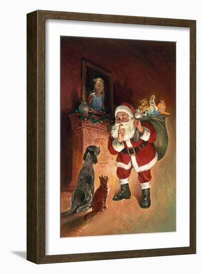 Santa and Family Pets-Hal Frenck-Framed Giclee Print